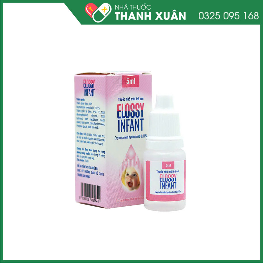 Elossy Infant thuốc nhỏ mũi trẻ em điều trị ngạt mũi, sổ mũi, viêm mũi, viêm xoang